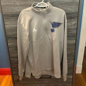 Silver, Adidas, 1/4 zip pullover, St. Louis Blues